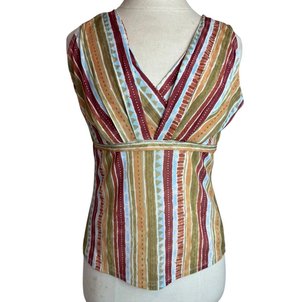 Vintage Y2K 90s 2000s Striped Top Baby Doll Tank Flattering Slimming Medium